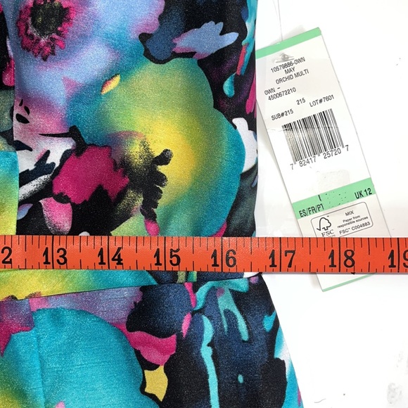 Black Label by Evan-Picone Multicolored Floral Asymmetrical Back Zip Sleeveless - Picture 5 of 10